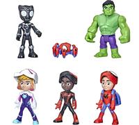 Marvel Spidey and His Amazing Friends Hero Reveal Multipack with Mask-Flip, 4-Inch Action Figures, Ages 3+, Includes Spider-Man Team & Trace-E