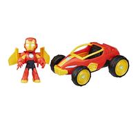 Marvel Spidey and His Amazing Friends Iron Man Figure with Vehicle, 3-Inch Superhero Toy for Boys & Girls Aged 3+, Collectible Marvel Figure & Vehicle Playset, Perfect Hero Gift Idea For Kids