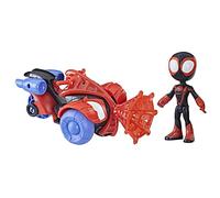 Marvel Spidey and His Amazing Friends Miles Morales Spider-Man Techno Racer Toy, Action Figure with Vehicle and Accessory, Preschool Toys