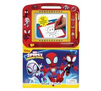 Marvel Spidey and his Amazing Friends Read & Doodle - Learning resources for kids, a magnetic drawing pad, an easy-to-use pen, 22-page board book for reading and drawing