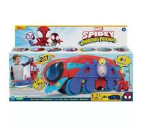 Marvel Spidey and His Amazing Friends Spider Crawl-R 2-in-1 Deluxe Headquarters Playset, Preschool Toy for Age 3 and Up