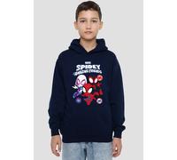 Marvel Spidey And His Amazing Friends Spidey Gwen Miles Group Youth Kids Pull-Over Hoodie, Navy Marvel Navy 12-13 Years