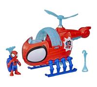 Marvel Spidey and His Amazing Friends Team Spidey Copter, 7.6-cm (3 inch) Action Figure & Toy Vehicle with Projectile, Super Hero Toys, Ages 3+, Red