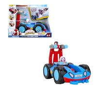 MARVEL Spidey and His Amazing Friends Team Spidey Flip and Reveal Cruiser - 11-Inch Double-Sided Vehicle with Lights, Sounds, and Web Blast Launchers