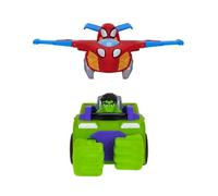 MARVEL Spidey and His Amazing Friends Team Up Tank - Combining 6-Inch Hulk Smash Tank and 4-Inch Spidey Glider Jet