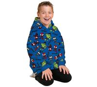 Marvel Spidey and His Super Friends Oversize Cosy Hoodie for Boys - Spiderman Oversized Cuddly Jumper Fluffy Blanket Jumper Blue