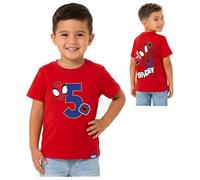 Marvel Spidey Boys T Shirt Personalised Spiderman Initial Number Cotton Top (Spidey Top Number, 3-4 Years)