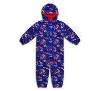 Marvel Spidey & Friends Boys Waterproof Puddle Suit - Blue All-in-One Spiderman Rain Suit with Hood, Fleece Lining, Hook and Loop Fastening, Elasticated Cuffs - Toddler Kids Outdoor Clothing (6-7)