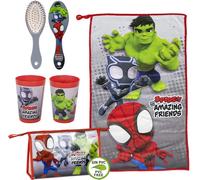 Marvel Spidey & Friends Set 3 Pcs Nursery: Towel, Brush and Glass MARVEL