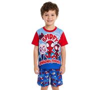 Marvel Spidey & His Amazing Friends Boys Pyjamas | Spider-Man Short PJs Set | 100% Cotton Summer Nightwear | Kids Superhero Sleepwear (3-4) Blue