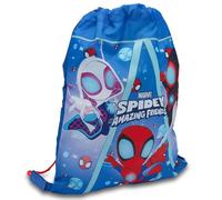 Marvel Spidey Kids Drawstring Bag PE Kit Gym Swim Travel Sack | Spiderman Childrens Boys Lightweight Design Easy Pull Closure Trainer Storage Daily Essentials Character Print