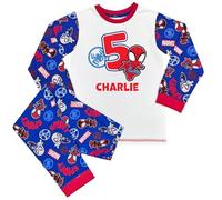 Marvel Spidey Personalised Boys Birthday Pyjamas Number Age Name Spiderman PJs (Spidey Number, 5-6 Years) Multicoloured