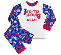 Marvel Spidey Personalised Boys Birthday Pyjamas When I Wake Up Age Spiderman PJs (Spidey WIWU, 3-4 Years) Blue