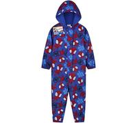 Marvel Spidey Puddle Suit Boys Toddlers Hooded Water Resistant Paddle Overalls Fleece Lining Superhero Rain Suit All in One Raincoat (5-6 Years, Blue)