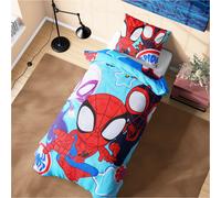 Marvel Spiderman Duvet Cover and Pillowcase Set Kids Teens Bedding Bedroom Accessories - Single Size (Blue Spidey)