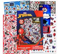 Marvel Sticker Book for Kids - Bundle 300+ Puffy Craft Stickers Featuring Spiderman, Catch Phrases, More | Spiderman Party Supplies for Kids, Toddlers