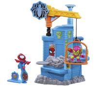 Marvel Stunt Squad Crane Smash Playset Spider-Man vs. Green Goblin 1.5-Inch Super Hero Action Figures Marvel Toys for Kids Ages 4 and Up