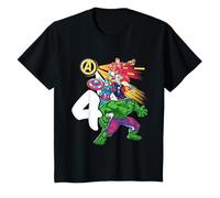 Marvel Super Heroes Avengers 4 Year Old Fourth Birthday T-Shirt