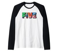 Marvel Super Heroes Avengers Numbers 5 Fifth 5th Birthday Raglan Baseball Tee