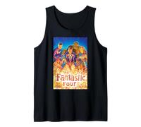 Marvel Super Heroes Fantastic Four Painted Comic Art & Logo Tank Top