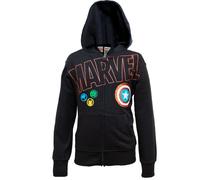 Marvel Super Heroes Hero Boys Zip-Up Fashion Hoodie Sweatshirt for Kids (Black, 14/16)