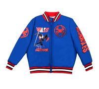 Marvel Superheroes Bomber Jacket for Boys, Avengers and Spider-Man Bomber Jacket (Blue, Size 10/12)