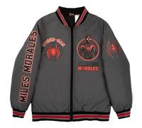 Marvel Superheroes Bomber Jacket for Boys, Avengers and Spider-Man Bomber Jacket (Grey, Size 10/12)