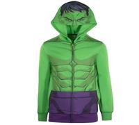 Marvel Superheroes Boys Zip-Up Fashion Hoodie for Kids, Boys Spider-Man Costume and Avengers Hooded Sweatshirt for Kids, Hulk, 4