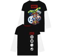Marvel T Shirt, Avengers Boys Tshirt, Long Sleeve Kids T Shirt, Superhero Boys' T-Shirts, Kids Clothes, 5-6 Years Black
