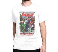 Marvel T Shirt for Men | Comic T Shirts for Men | Official Avengers Merchandise White X-Large