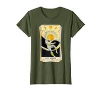 Marvel Tarot Arcana Moon Knight as The Moon Card T-Shirt, Women, Olive Green, Medium