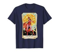 Marvel Tarot Scarlet Witch as The Witch Card T-Shirt, Men, Navy Blue, 6X-Large