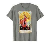Marvel Tarot Scarlet Witch as The Witch Card T-Shirt, Men, Olive Heather, XX-Large