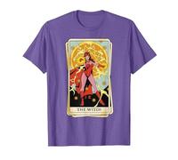 Marvel Tarot Scarlet Witch as The Witch Card T-Shirt, Men, Purple Heather, Small