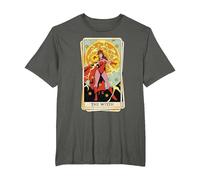 Marvel Tarot Scarlet Witch as The Witch Card T-Shirt, Men's Big and Tall, Asphalt Grey, 3X Tall