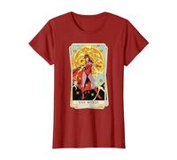 Marvel Tarot Scarlet Witch as The Witch Card T-Shirt, Women, Cranberry Red, 3X-Large