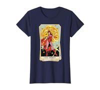 Marvel Tarot Scarlet Witch as The Witch Card T-Shirt, Women, Navy Blue, Large
