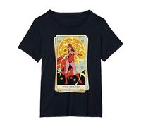 Marvel Tarot Scarlet Witch as The Witch Card T-Shirt, Women's Plus, Black, 5X