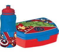 MARVEL TATAWAY Avengers Kids Gift Set Water Bottle 380 ml Sandwich Box Blue