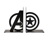 Marvel The Avengers Captain America Metal Bookends Disney Black One Size