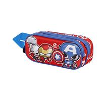 Marvel The Avengers Impact-3D Double Pencil Case, Red, 22 x 9.5 cm