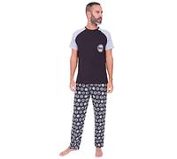 MARVEL THE AVENGERS Mens Long Pyjama Set (XX-Large) Black