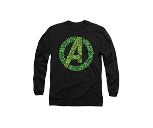 Marvel The Avengers St Patrick's Day Logo Shamrock Long Sleeve T-Shirt, Black Black