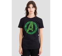 Marvel Women's The Avengers St Patrick's Day Logo Shamrock T-Shirt, Black | Size: XL Marvel Black XL