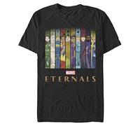 Marvel The Eternals Vertical Boxups Organic Short Sleeve T-Shirt, Black, XL
