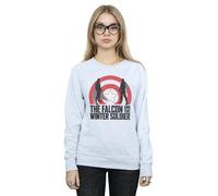 (L, Sports Grey) Marvel Womens/Ladies The Falcon And The Winter Soldier Shield Silhouettes Sweatshirt