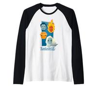 Marvel The Fantastic Four: First Steps Family Faces Icons Raglan Baseball Tee
