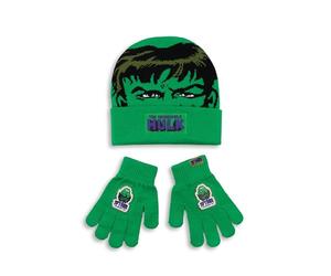 Marvel The Incredible Hulk Boys Green Beanie and Gloves Set | Winter Warmer Accessories for Kids | Outdoor Fun & Playtime Essential Merch