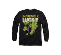 Marvel The Incredible Hulk St Patrick's Day Hulk Incredibly Lucky Long Sleeve T-Shirt, Black | Size: Small Marvel Black S
