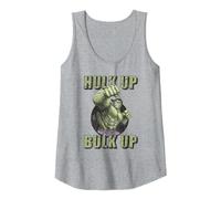 Marvel The Incredible Hulk Tough Hulk Up Bulk Up Badge Tank Top, Women, Heather Grey, XX-Large